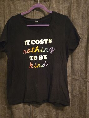 Graphic Tee - Black 'It Costs Nothing To Be Kind' Women’s Top